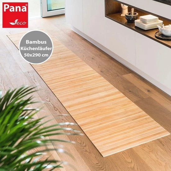 Tappeto da Cucina in Bambù Sostenibile - Antiscivolo e Lavabile, 50 x 290 cm