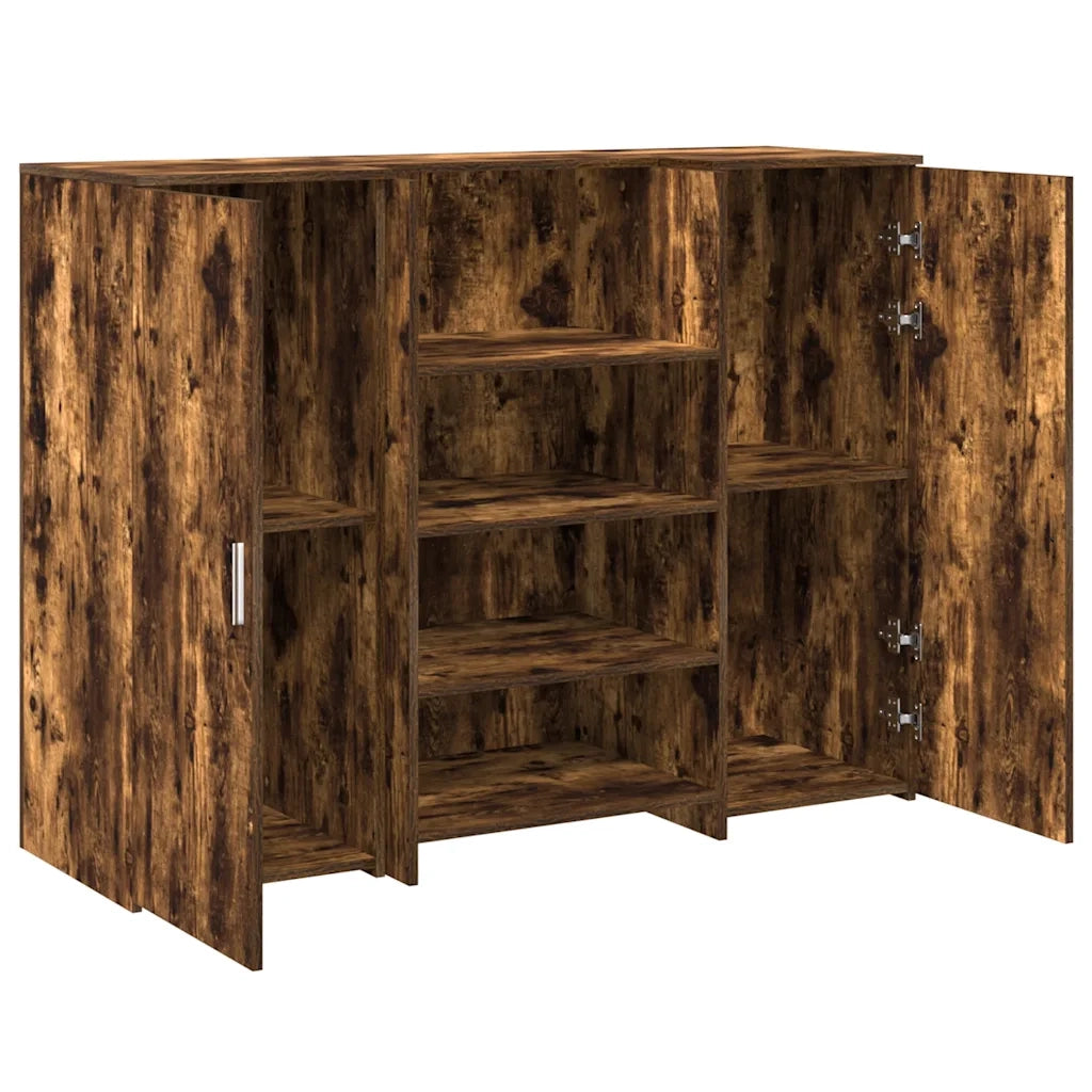 vidaXL Banco Reception Rovere Fumo 135x50x103,5cm in Legno Multistrato