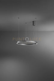 Sospensione in metallo e alluminio  Grigio Etere D.81CM biemissione LED 72W 3000K CRI?80 220-240V 50/60Hz 5040Lm dimmerabile