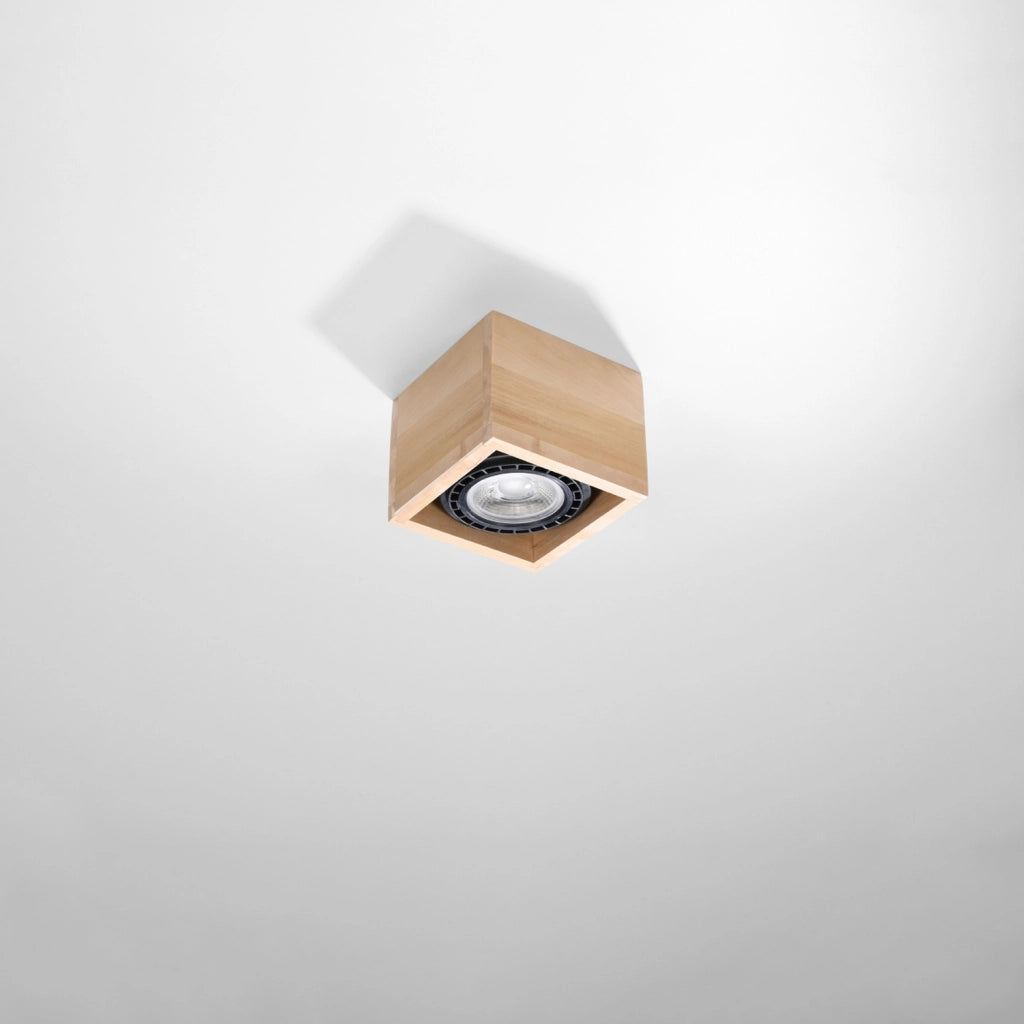 Spot soffitto legno chiaro quadrato 1xGU10 Pure Lume