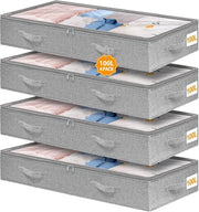 Contenitori di Archiviazione sotto il Letto - Opacchi di Archiviazione sotto il Letto Extra Grandi Opacchi Raffreddabili per Coperte Abiti Coperte Organizzatori - Scatole di Archiviazione per Tessuti Lunghe Piane con Coperchio per Camera da Studente