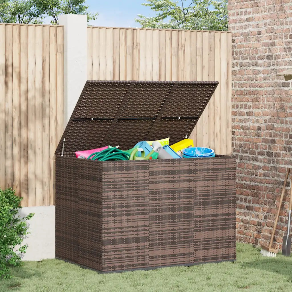 Contenitore da Giardino in Rattan PE 145x100x103 cm Marrone 317230