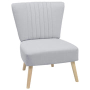 Poltrona grigio chiaro senza braccioli con sedia senza braccioli a trapuntatura verticale gambe in legno