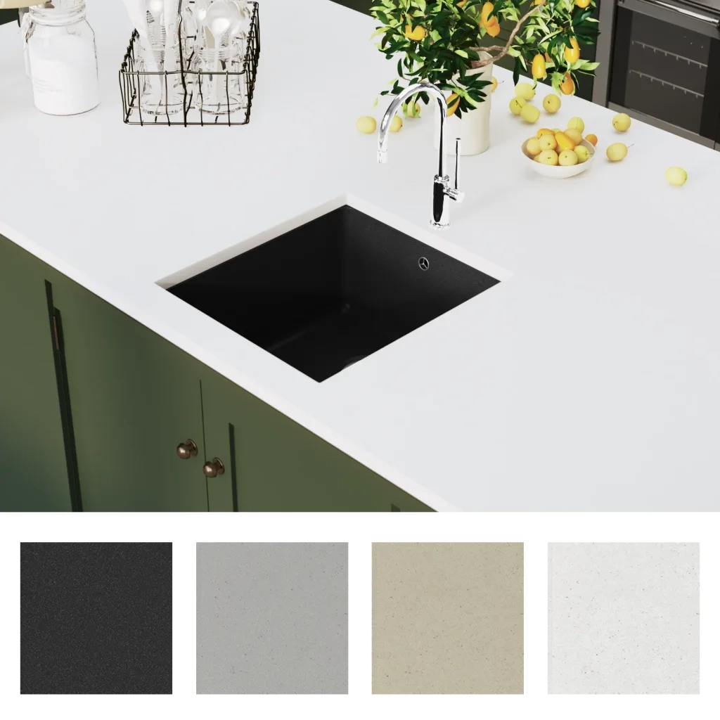 Lavello da Cucina in Granito Vasca Singola Nero CFW4436241