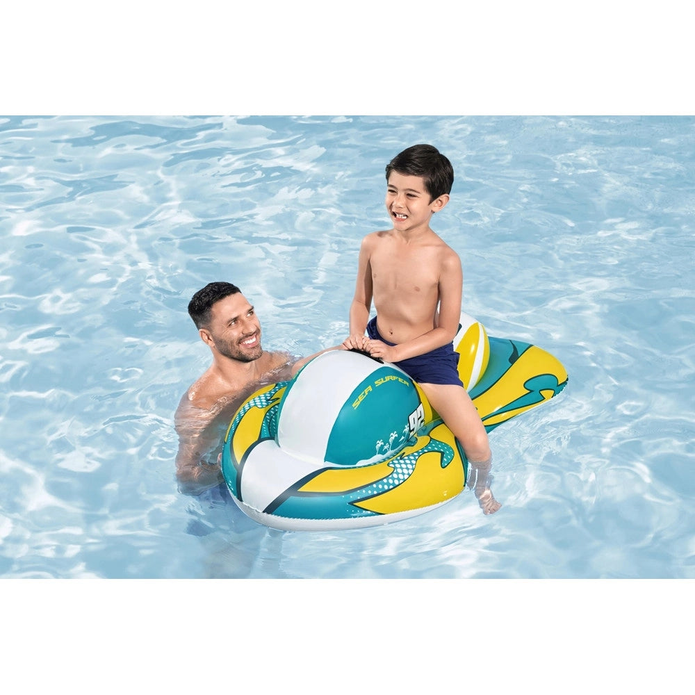 Trade Shop - Moto D'acqua Cavalcabile Gonfiabile Giocattolo Per Piscina 117x77cm Con Maniglia 41540 -
