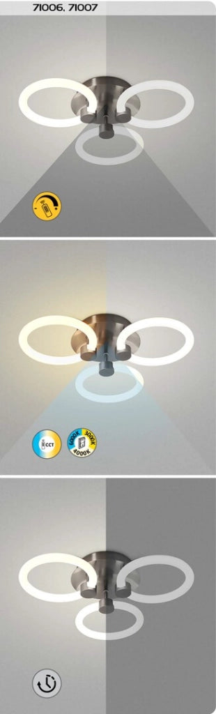 Plafoniera Rabalux Sotiris LED 21W dimmer cromata 41cm