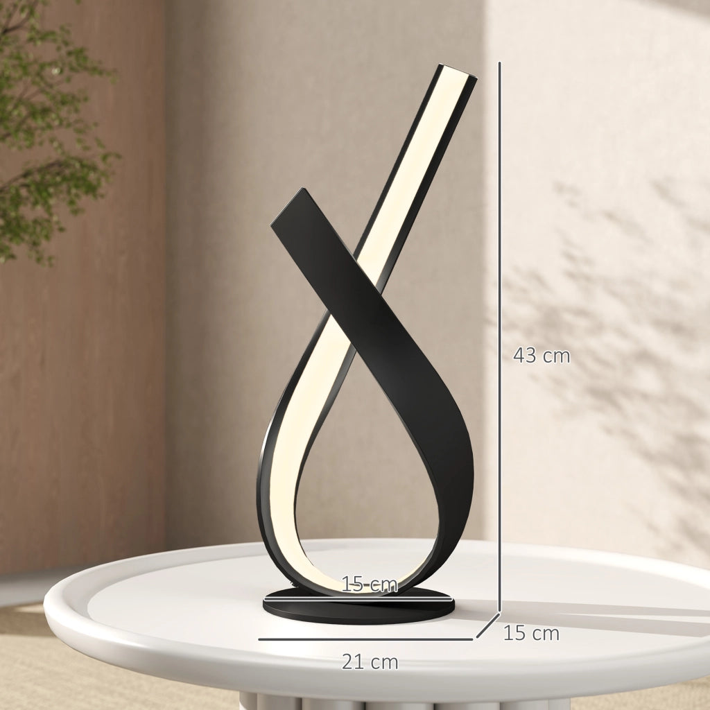 Lampada da tavolo design spirale ¨C zephmum ¨C nero 21x15x43 cm