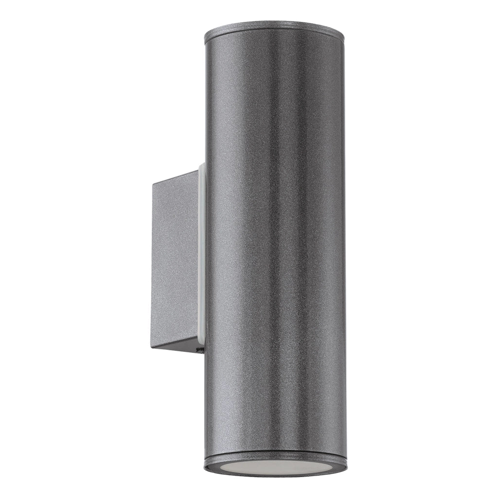 Applique Esterno Moderna Riga Metallo Grigio 2 Luce Gu10