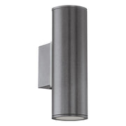 Applique Esterno Moderna Riga Metallo Grigio 2 Luce Gu10