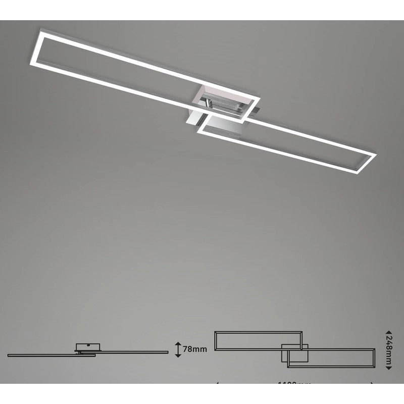 Briloner plafoniera applique frame led 110 cm 40w 4400lm cromo