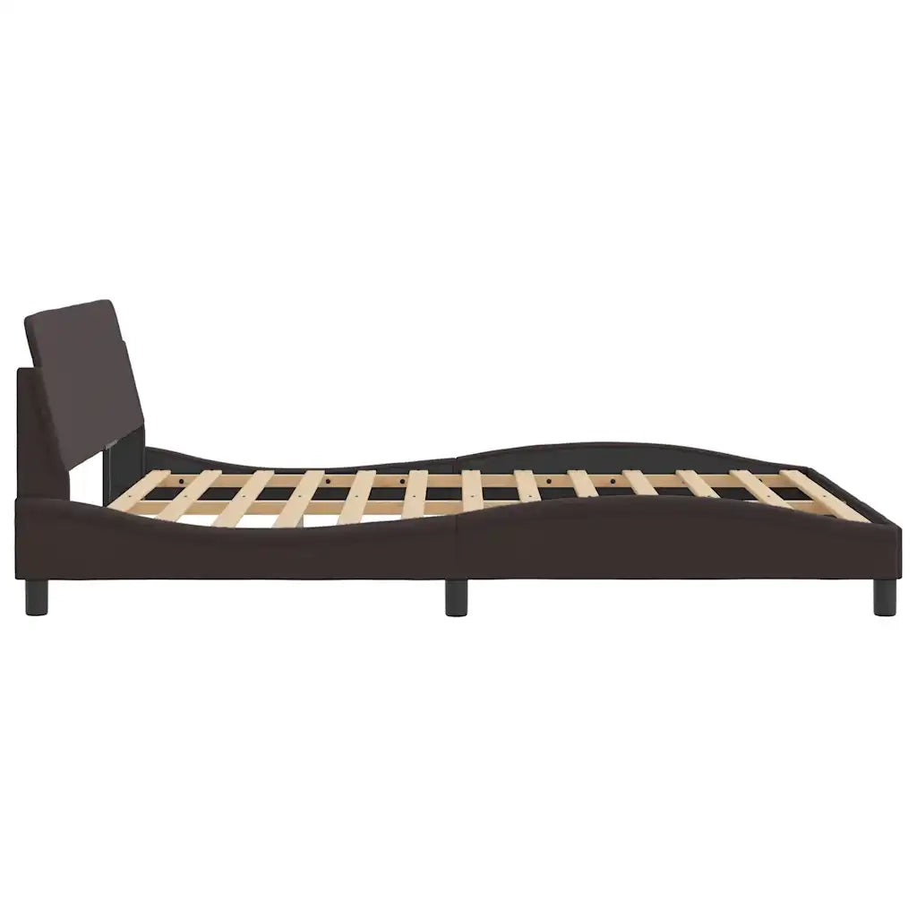 Giroletto-Struttura Letto Dover Marrone Scuro 160x200 cm Tessuto