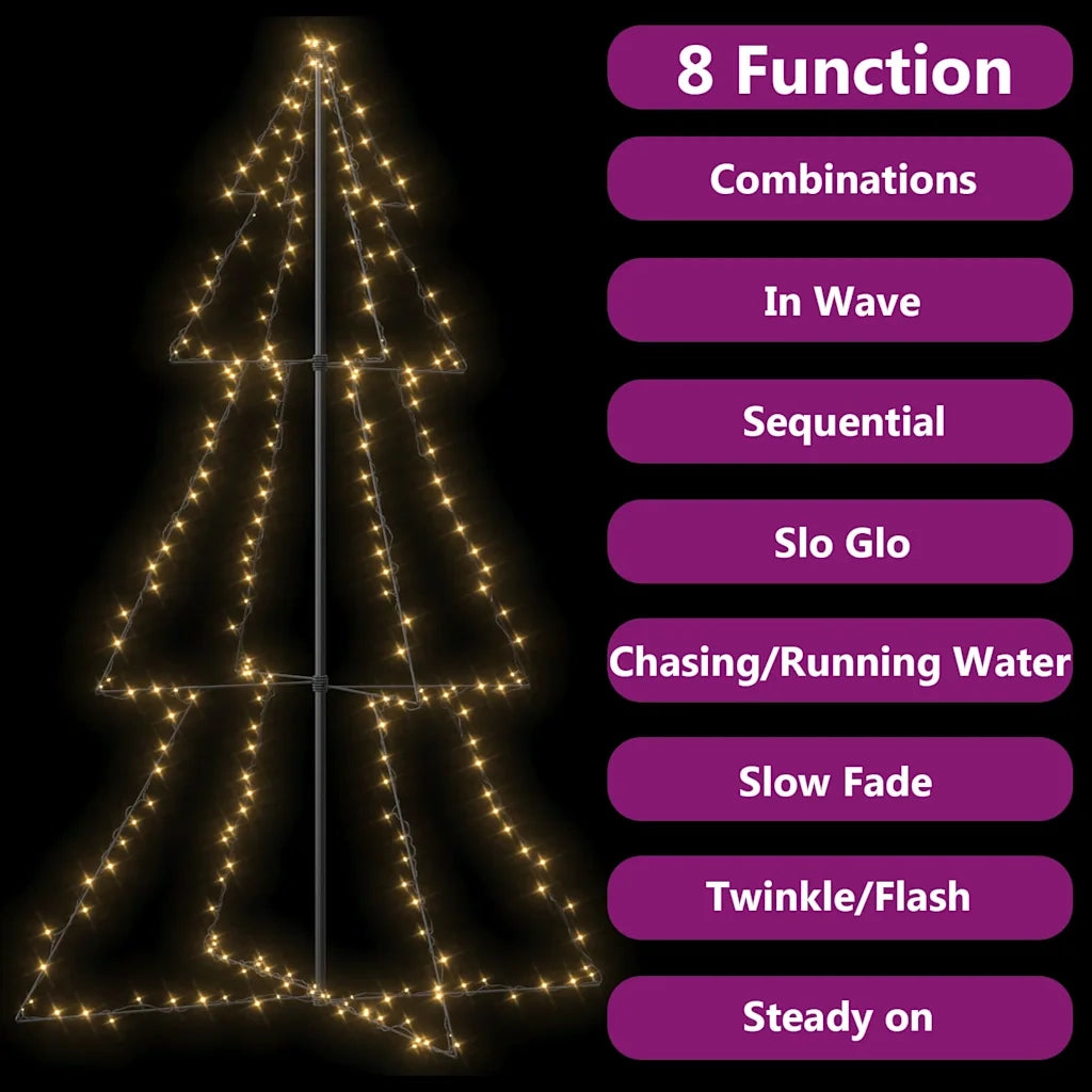 Albero di Natale a Cono 240 LED per Interni Esterni 118x180 cm 328581
