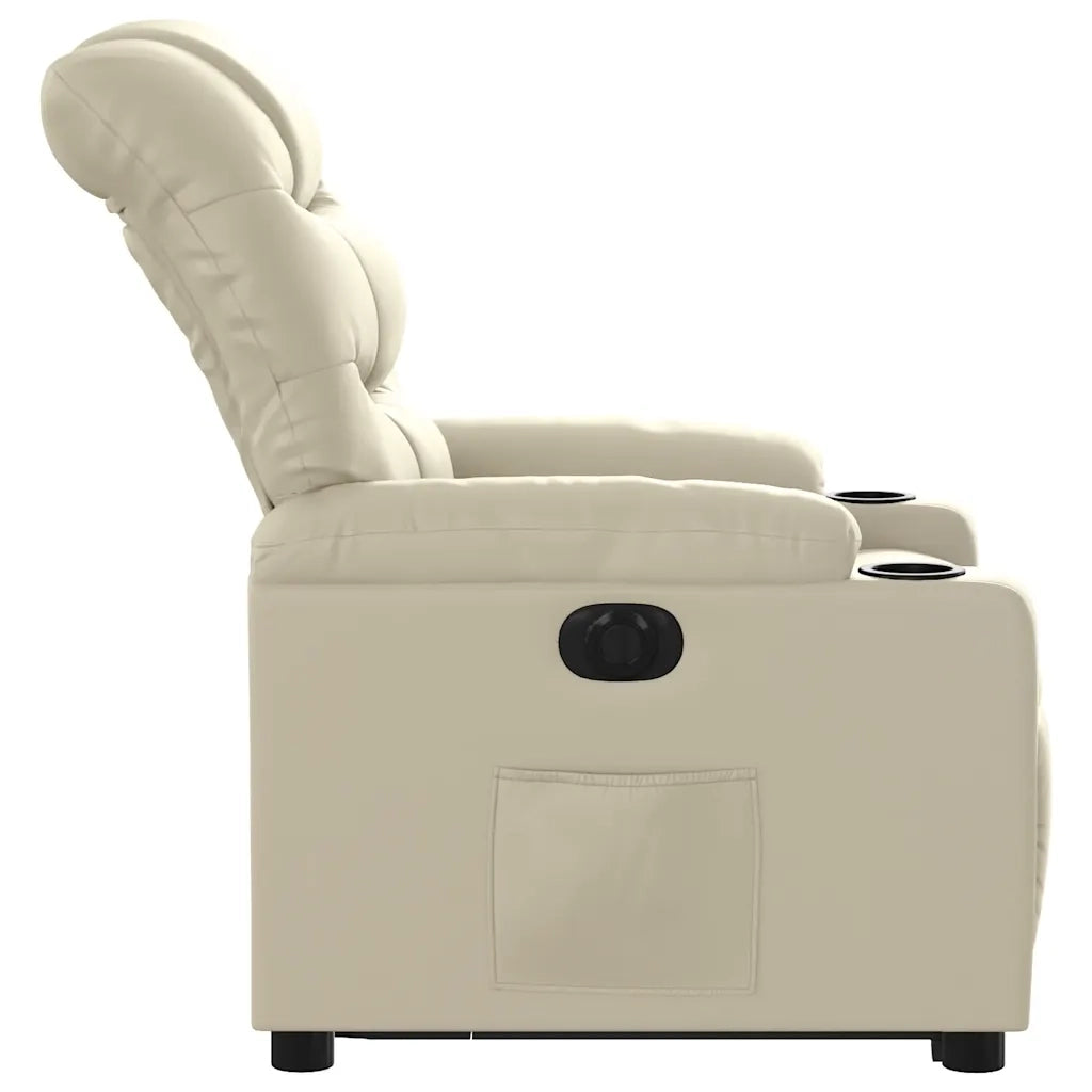Poltrona Alzapersona Reclinabile Crema in Similpelle 3206614