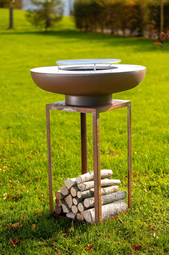 Barbecue a Legna Ø75x97 cm Ara in Acciaio Nero Alta Temperatura