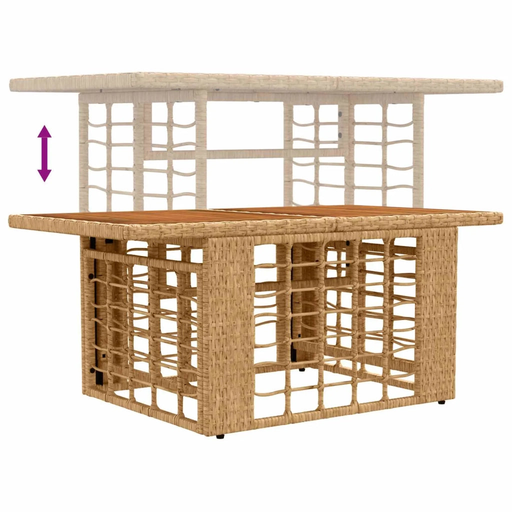 Set Divano da Giardino 5 pz Naturale e Bianco Crema polyrattan 3437862