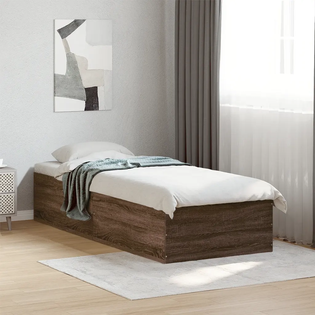 Giroletto-Struttura Letto Rovere Marrone 90x200 cm in Legno Multistrato 413544