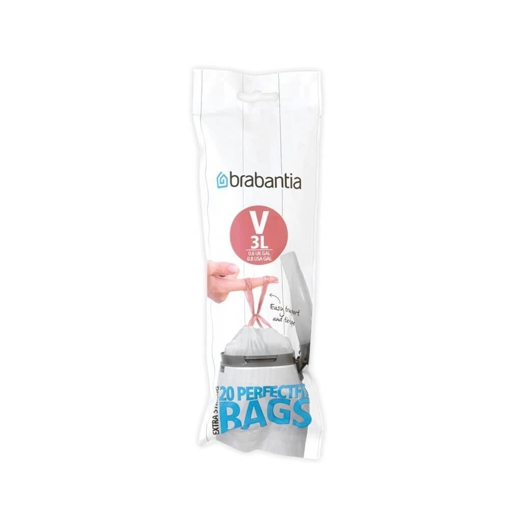 Brabantia 116582 sacchetto per rifiuti 3 L Bianco 20 pz