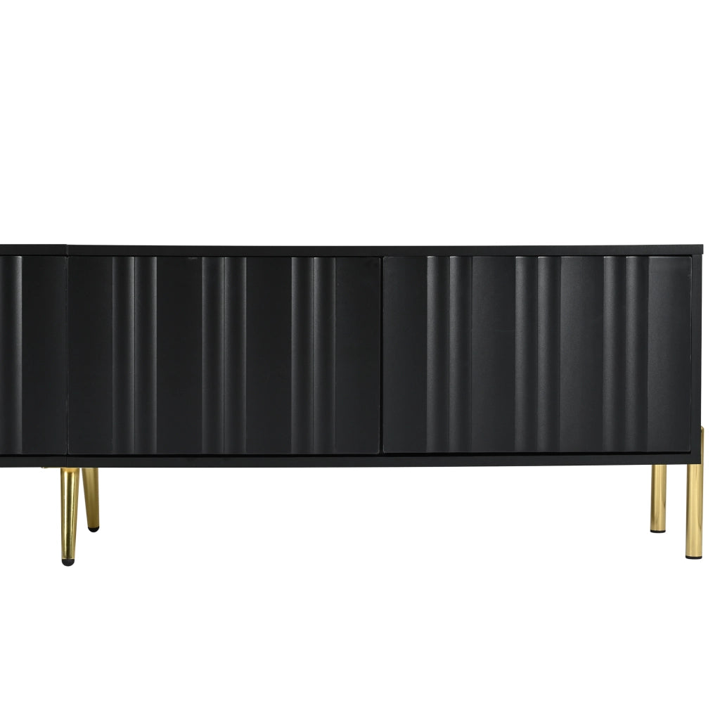 Mobile TV ¨C MINIMAL ¨C Nero, Gambe Dorate, 190x38x48 cm