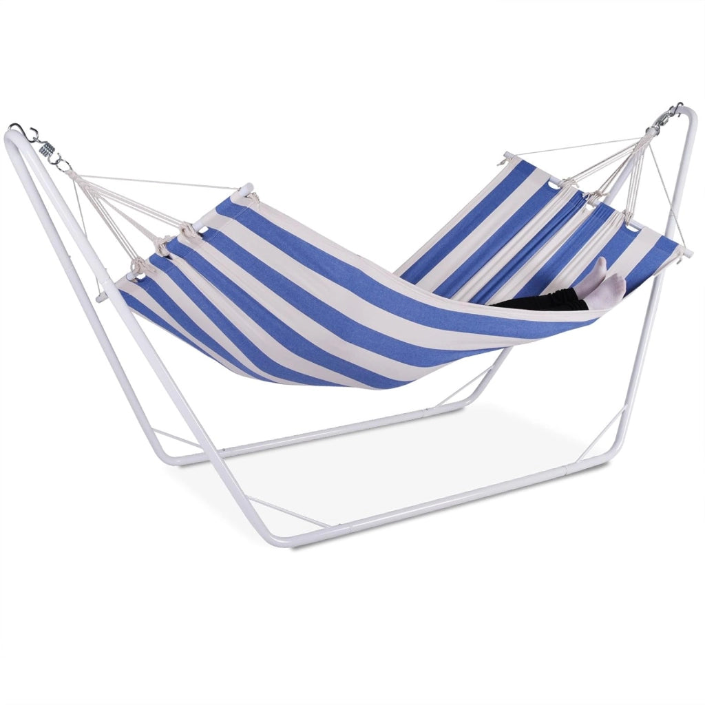 DETEX® Amaca con Telaio max 150 kg in Cotone Misto per Campeggio Trasportabile da Giardino Balcone Amache da Viaggio