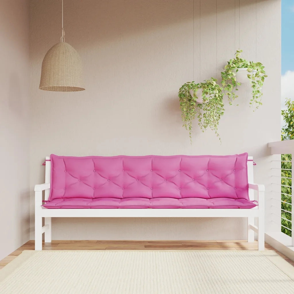 Cuscini per Panca da Giardino 2 pz-Cuscini per panchina da esterno Rosa 200x50x7 cm in Tessuto