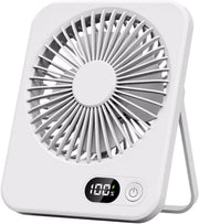 Ventilatore multifunzionale portatile - ricaricabile - ventilatore portatile - ventilatore portatile a 5 velocità - ventilatore portatile 180° regolabile - Bianco