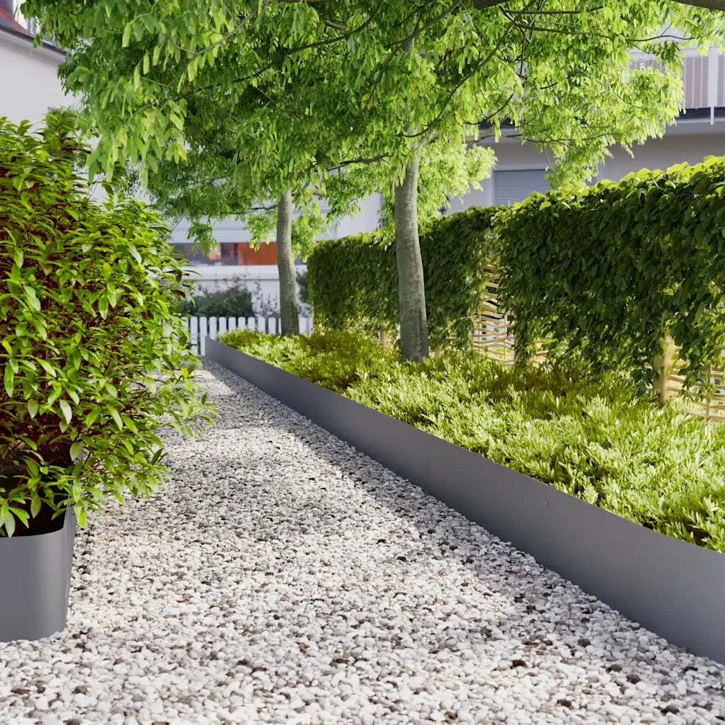Bordure per Prato 20 pz Antracite Acciaio Laminato a Freddo