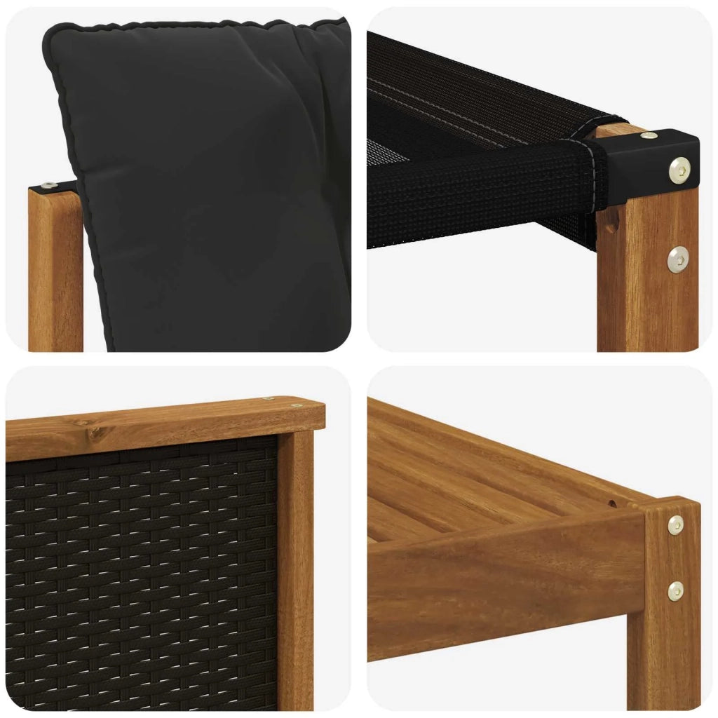 Set di divani da esterno 9 pz Naturale e Nero 3382152