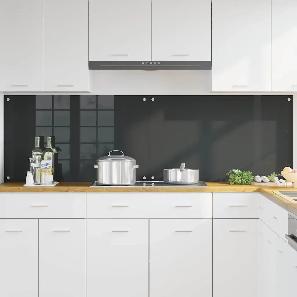 Rivestimento da Cucina 2 pz-Set di 2 Paraschizzi per Cucina Grigio scuro 100 x 60 cm