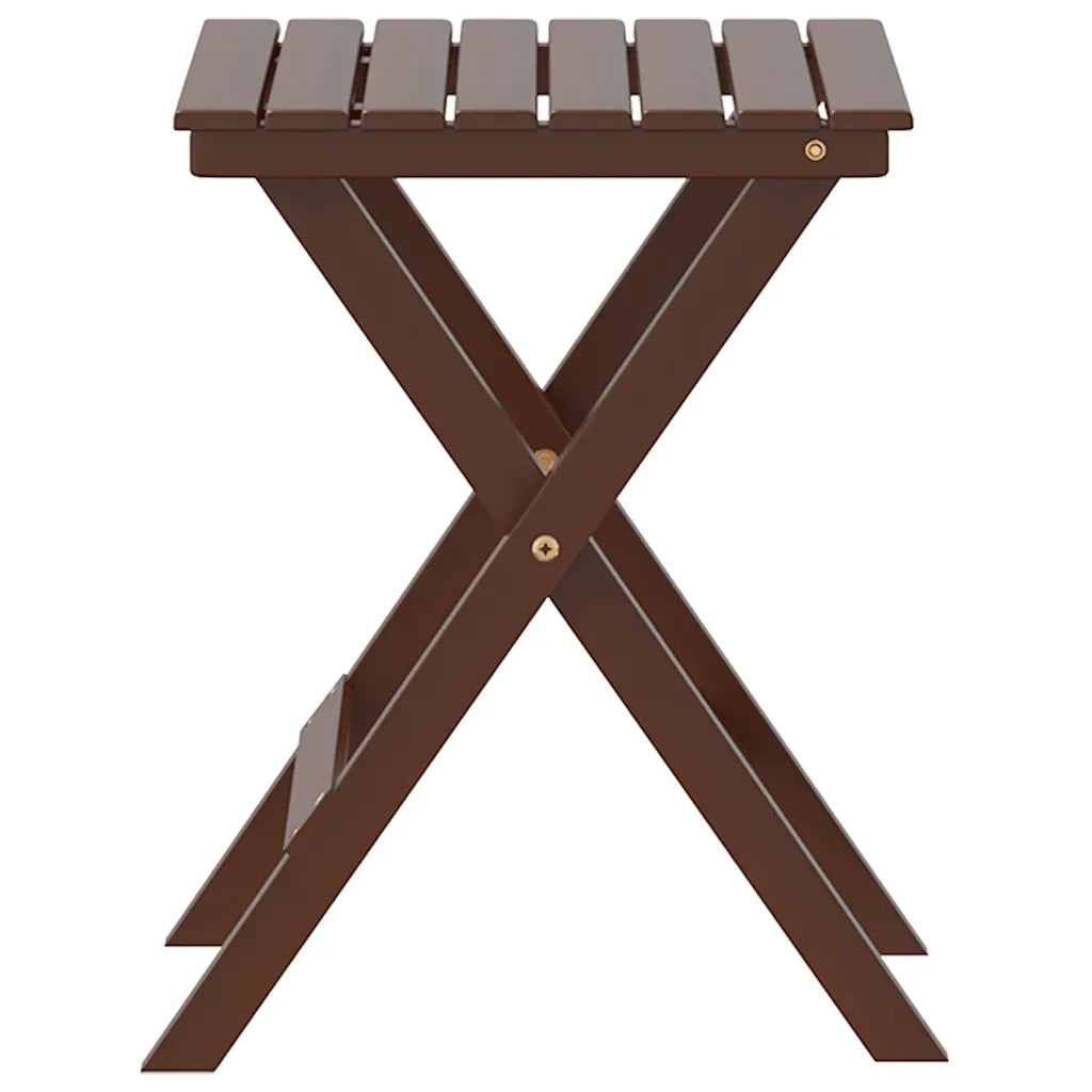 Tavolino da Giardino | Tavolino Laterale Pieghevole Marrone Legno Massello di Pioppo