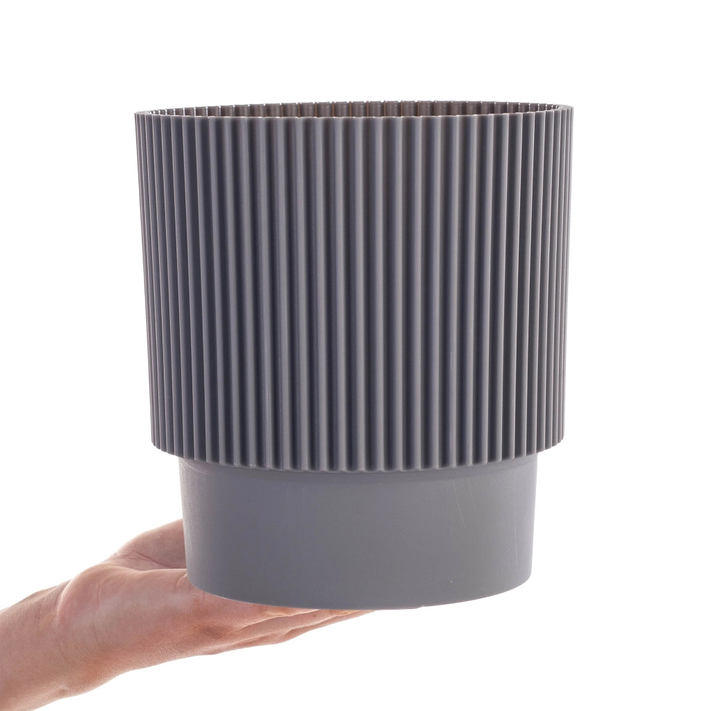 Vaso da fiori KADAX 15 cm, copertura per piante, vaso da fiori in plastica grigia