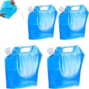 Set di 4 contenitori acqua riutilizzabili - Set di 4 contenitori acqua riutilizzabili - Contenitori acqua flexibili da 2x 5L e 2x 10L - Sacchetto acqua portatile con chiusura ermetica - Sacchetto acqua di emergenza - Kit di emergenza per uso domestico