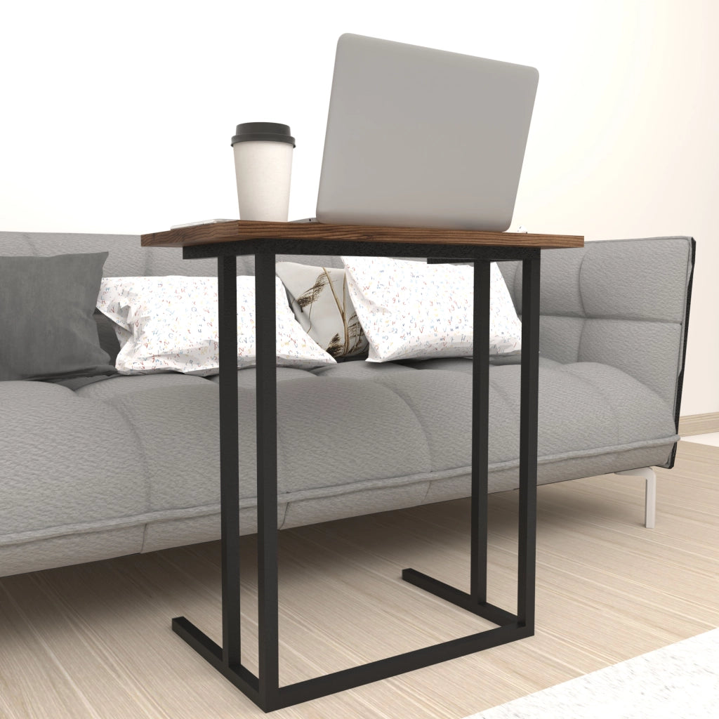 Tavolino Laterale 'Högsby' Tavolino Basso con Piano di Appoggio per Notebook Consolle da Divano - Effetto Rovere Antico [en.casa]