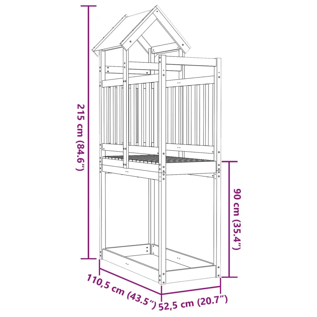 Torre da Gioco Marrone Legno Impregnato Solido 3417177