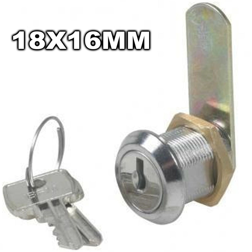 Trade Shop - Serratura A Cilindro Per Casellari A Vite Casette Cassetti 18x16mm Con 2 Chiavi -