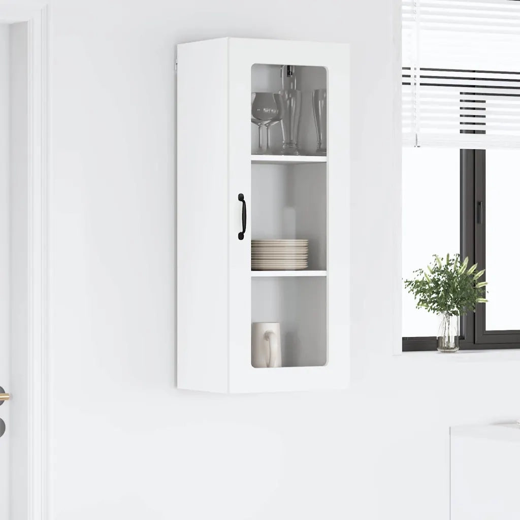 Mobile in vetro da parete LUCCA Bianco 40 x 31 x 100 cm