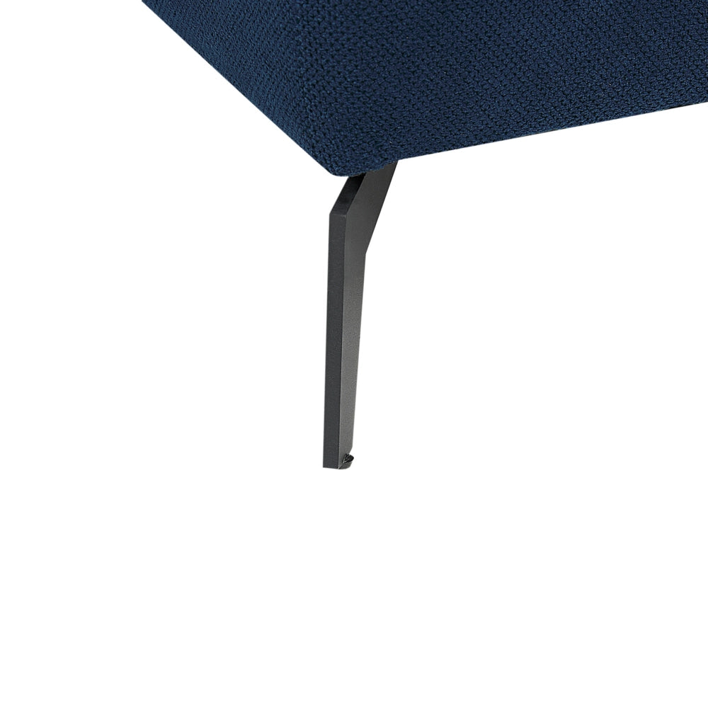 Chaise Lounge Blu Poliestere Tessuto Imbottito Braccioli Cuscino Schienale Design Moderno Soggiorno Simmetrico