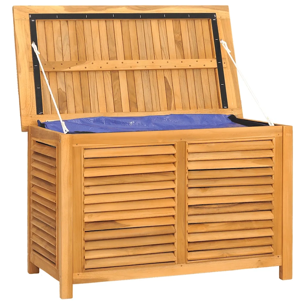 Contenitore Giardino con Borsa 90x50x58cm Legno Massello Teak 363270