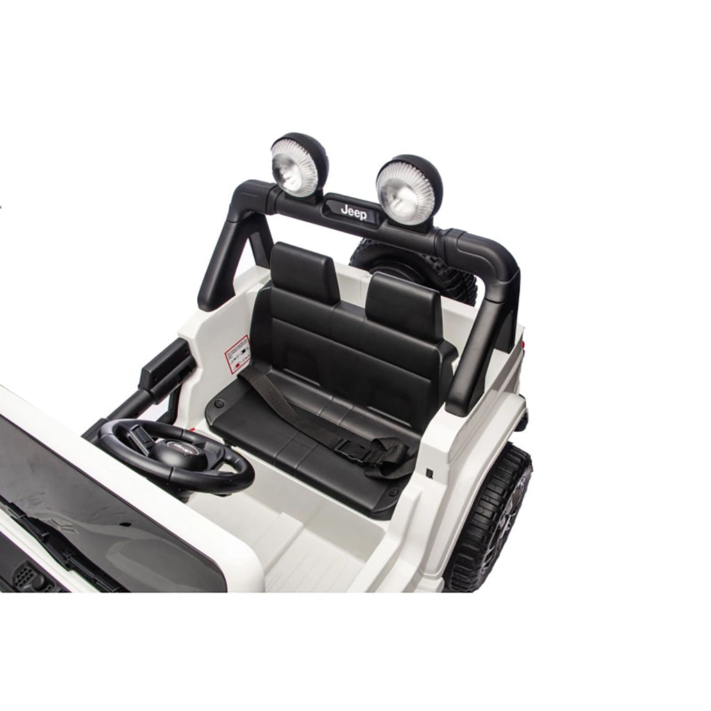 Macchina Elettrica per Bambini Jeep Wrangler Rubicon 12V con Telecomando Bianco