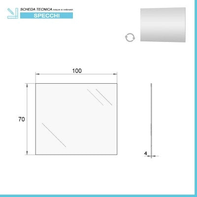 Specchio LED 100x70 cm reversibile con luce naturale