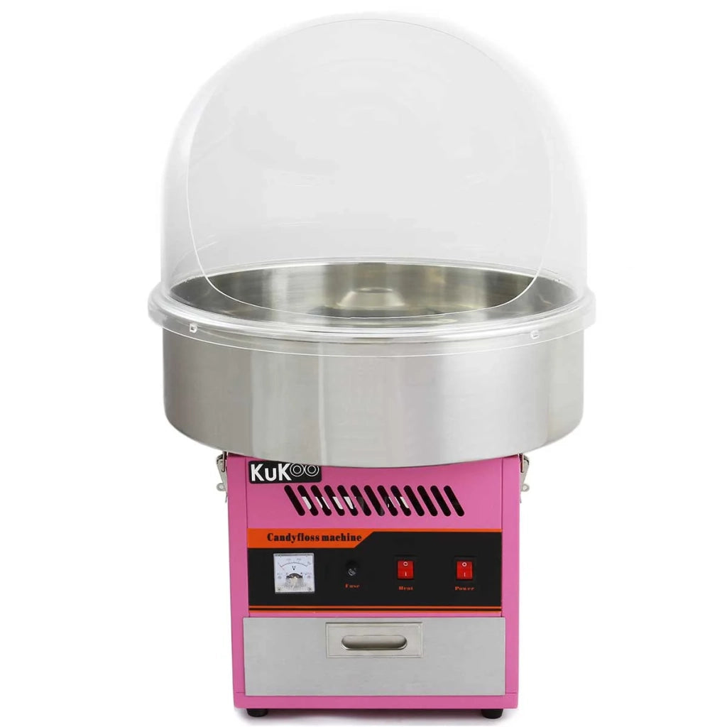 Macchina Zucchero Filato Rosa Retrò 50 cm Acciaio Inox