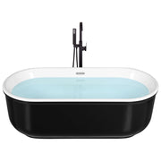 Vasca da Bagno Freestanding 170 cm Acrilico Sanitario Bianco e Nero