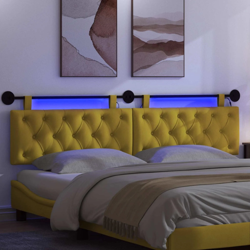 Testiera sospesa Con luce LED Giallo Velluto