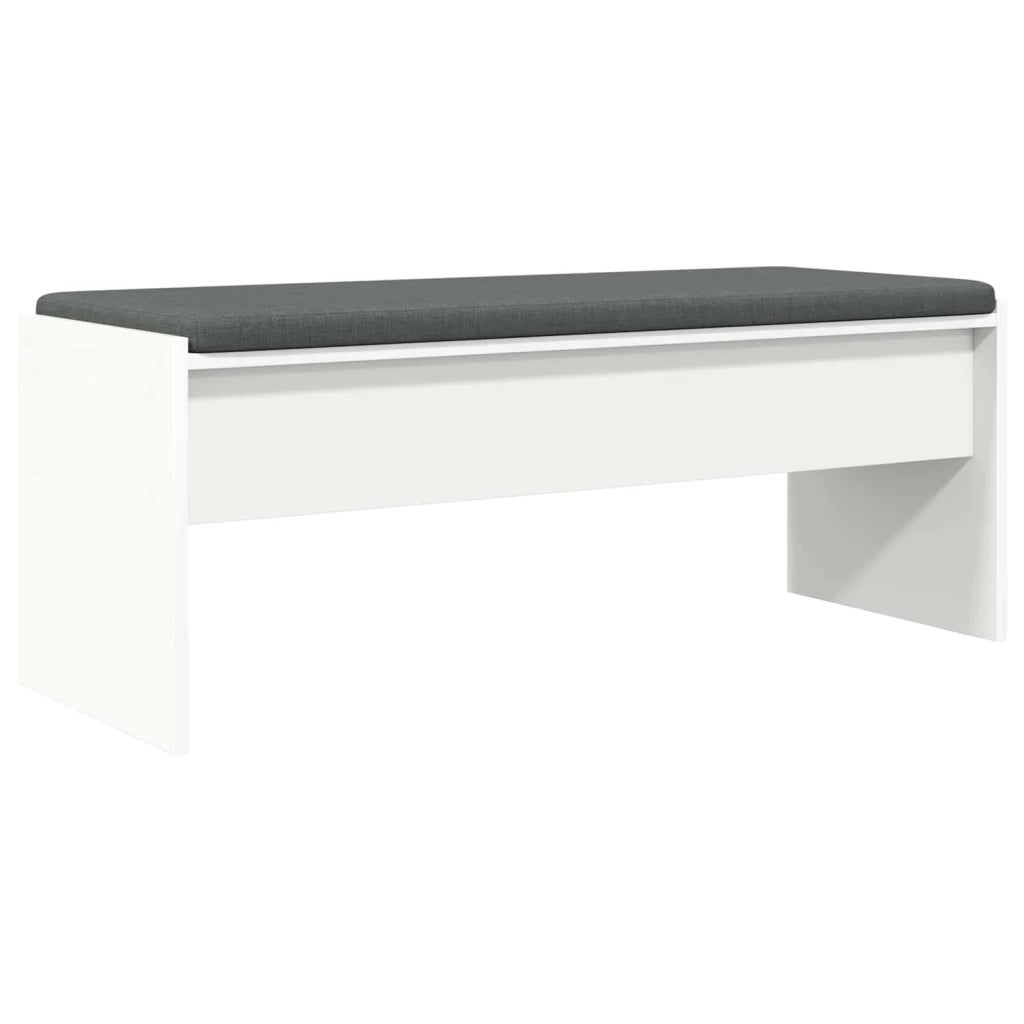 Panca per ingresso con cuscino Bianco 103 x 38 x 40 cm