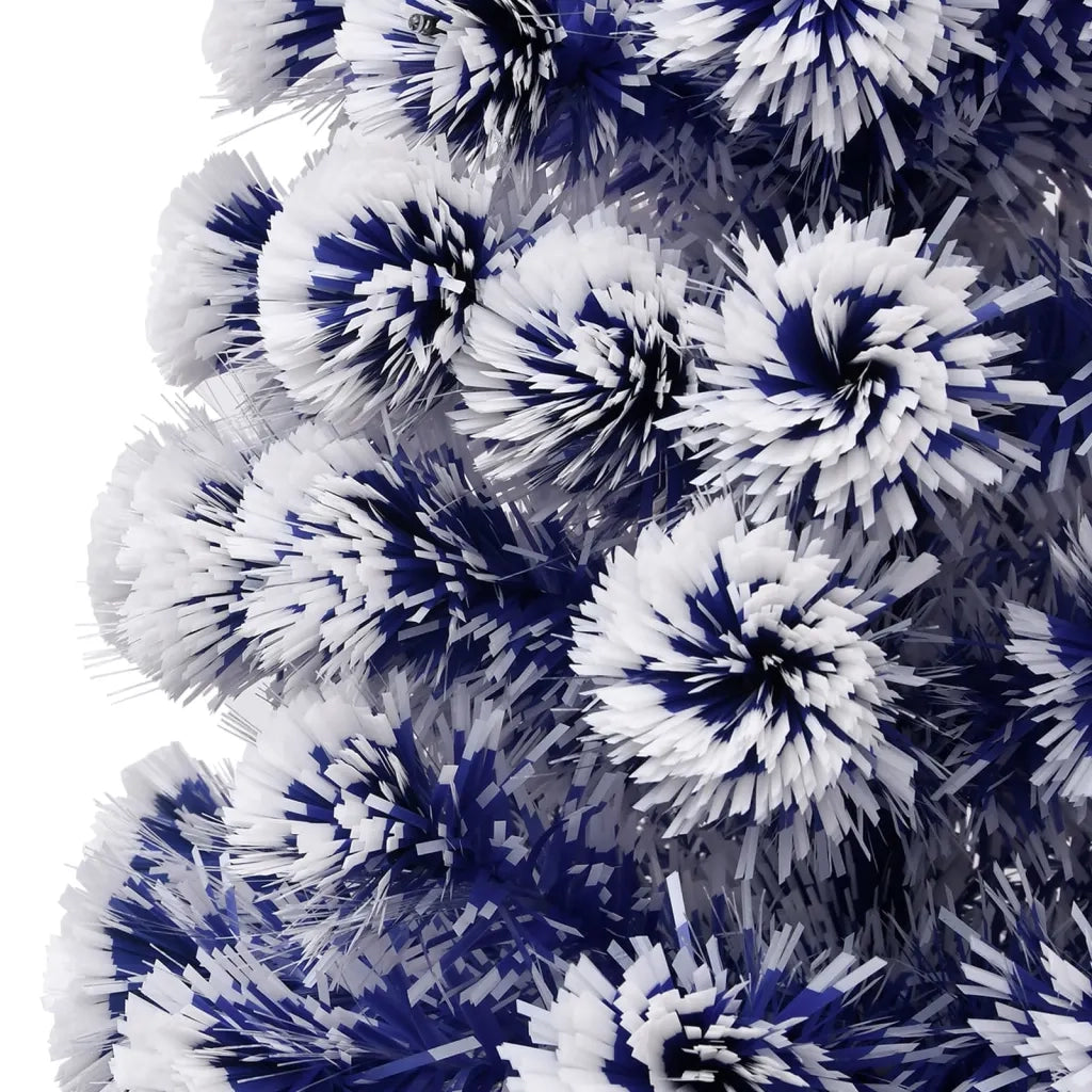 Albero Natale Preilluminato Bianco e Blu 240 cm in Fibra Ottica 328459