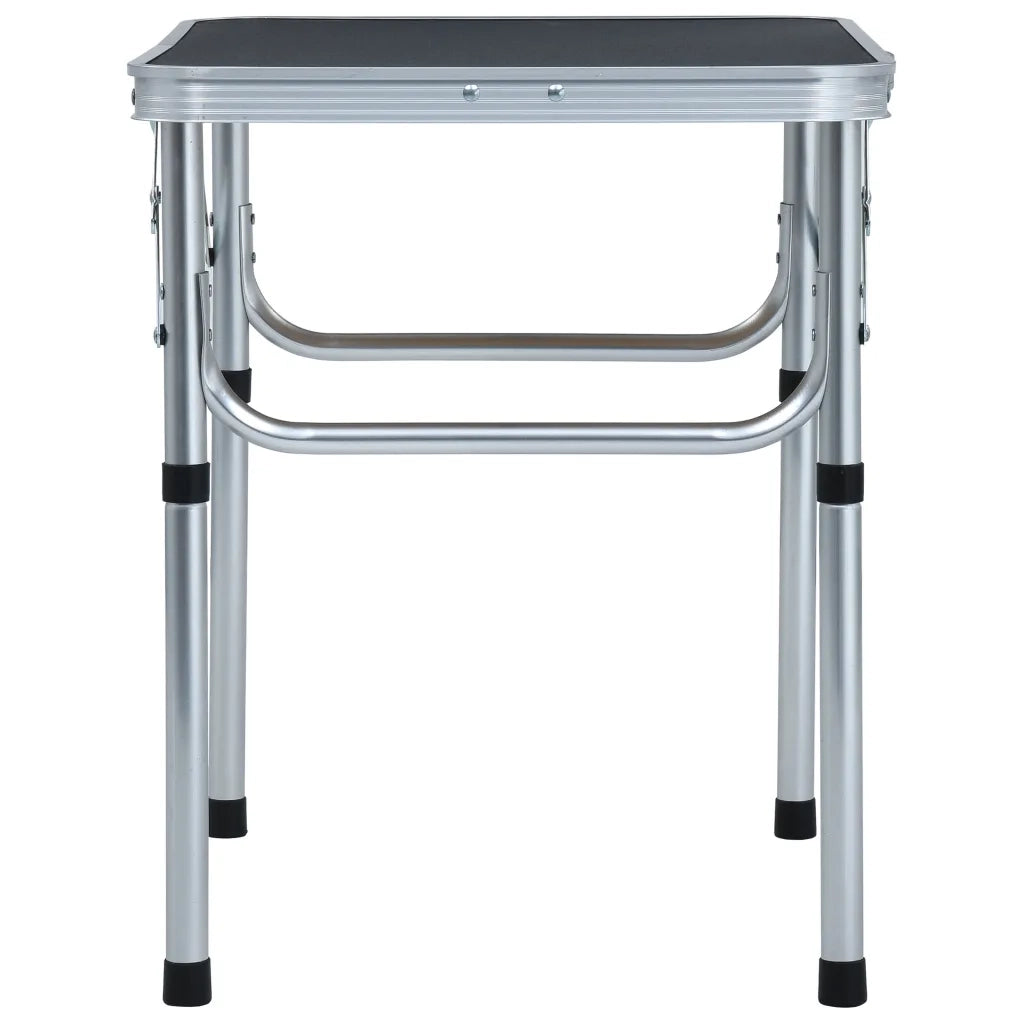 Tavolo Pieghevole da Campeggio Grigio in Alluminio 60x45cm 48180
