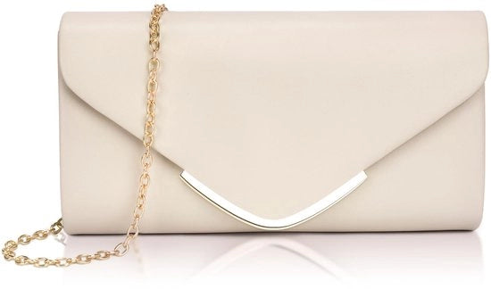 Clutch da donna, borse in pelle naturale con cinturino rimovibile, elegante borsa avvolgibile per la sera, borsa da braccio modaiola per evento, matrimonio, festa, gala, uscita (22 x 11,7 x 4,8 cm)