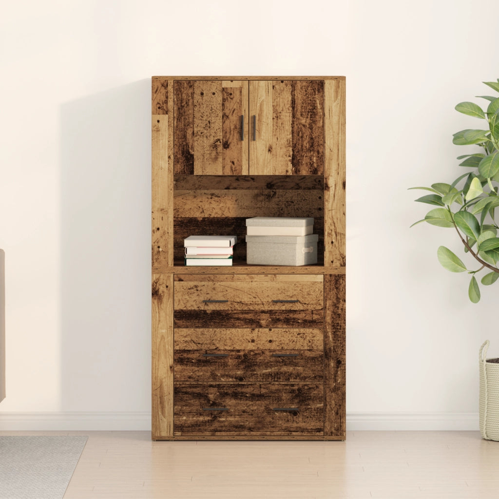 Alto armadio Legno antico 80x33x150 cm Legno ingegnerizzato