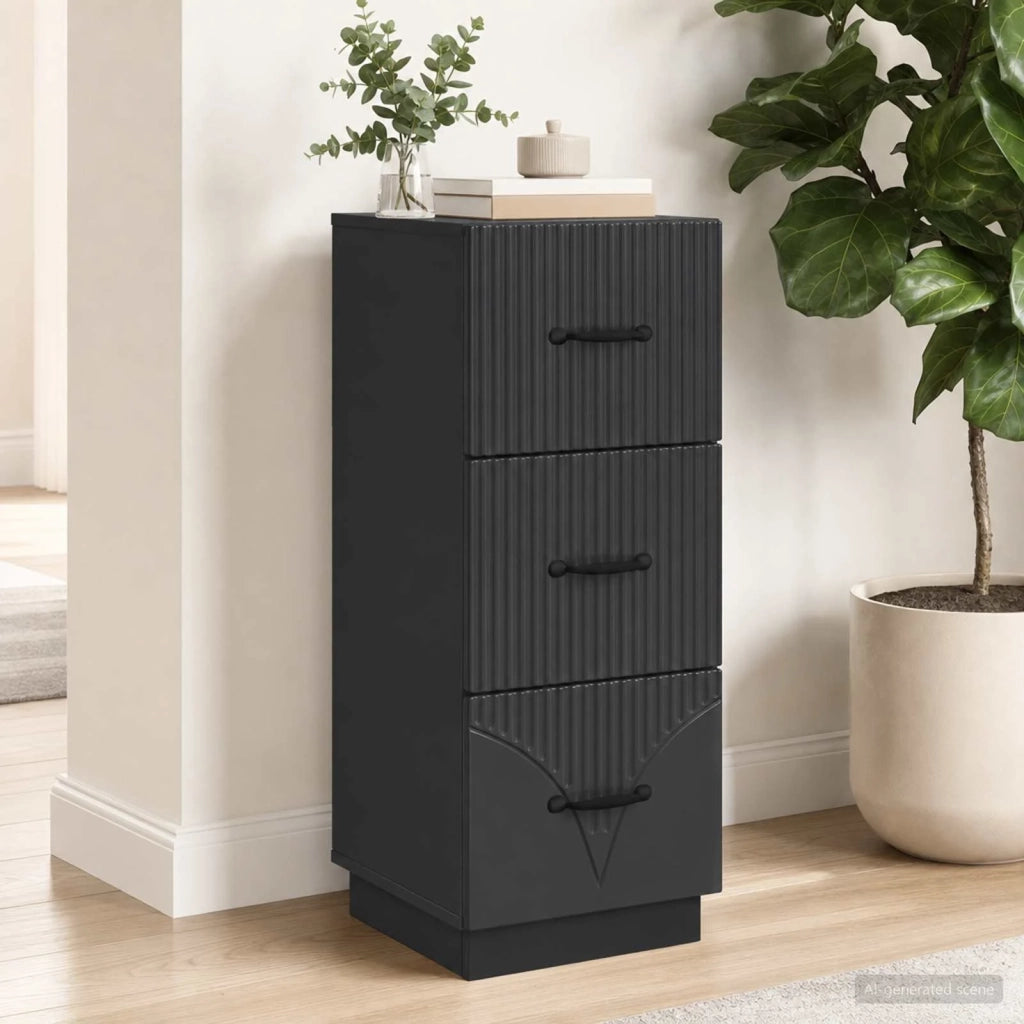 Mobile con Cassetti Nero 33 x 34,5 x 87 cm Legno ingegnerizzato 895306