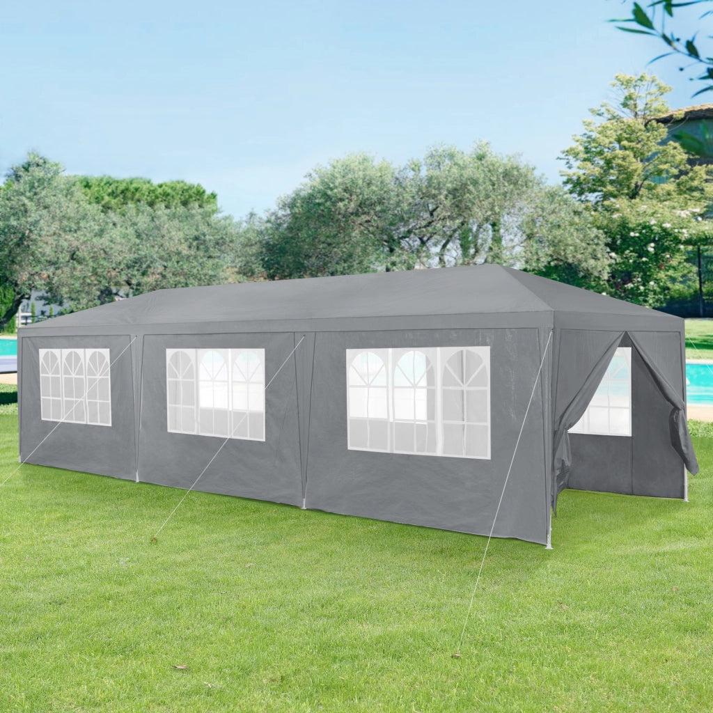 Gazebo per Eventi Wedau con Copertura Impermeabile 900x300x255 cm Grigio Scuro casa.pro