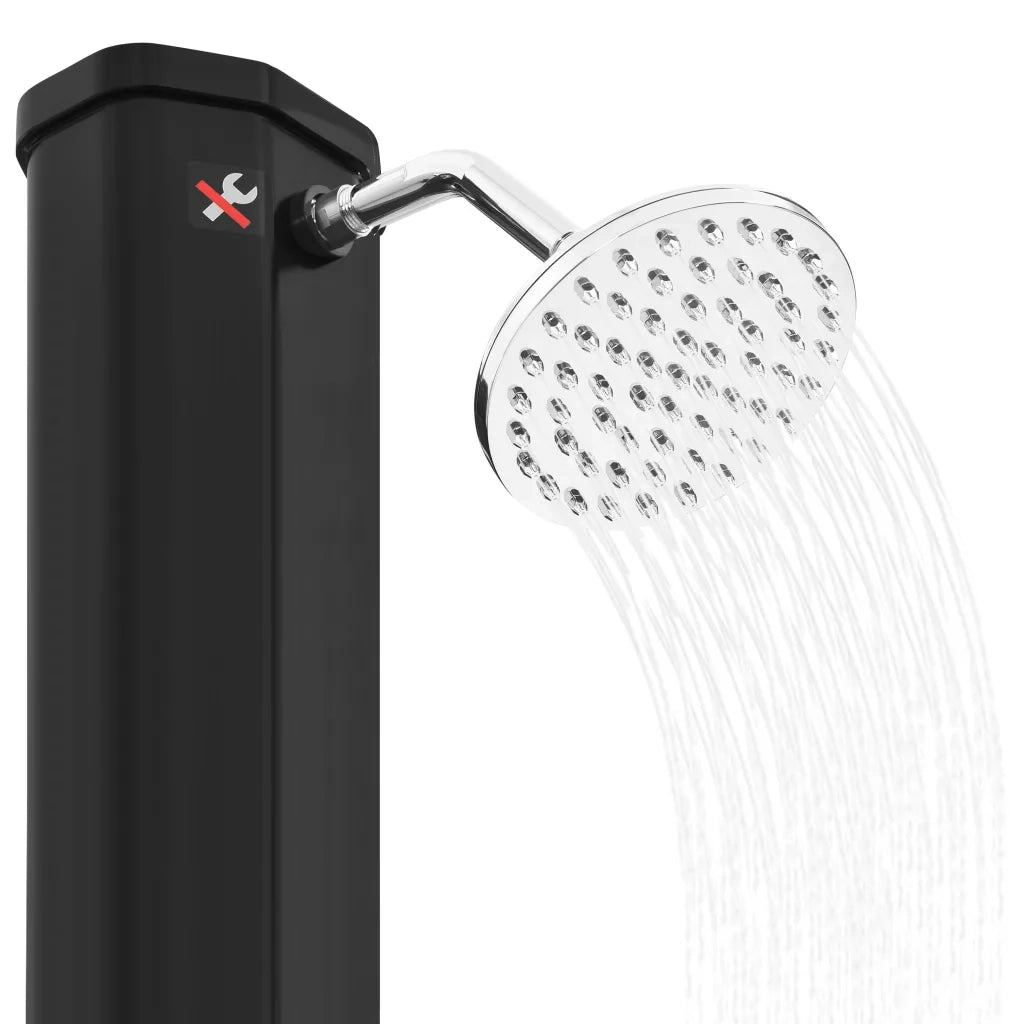 Doccia Solare da Giardino con Soffione e Rubinetto 35 L Nero cod mxl 44226